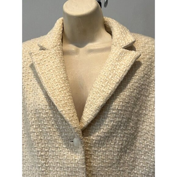 Tahari ASL Beige Cream Metallic Wool blend Tweed Textured Blazer Jacket - Picture 5 of 13